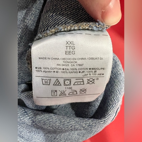 NEW NWT Old Navy paint splatter Jean jacket XXL plus - Picture 6 of 7